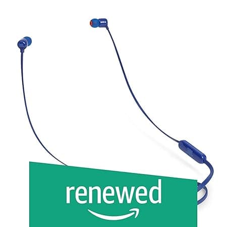 (Renewed) JBL Tune 110BT Pure Bass Wireless in-Ear Headphones with Mic (Blue) In-Ear