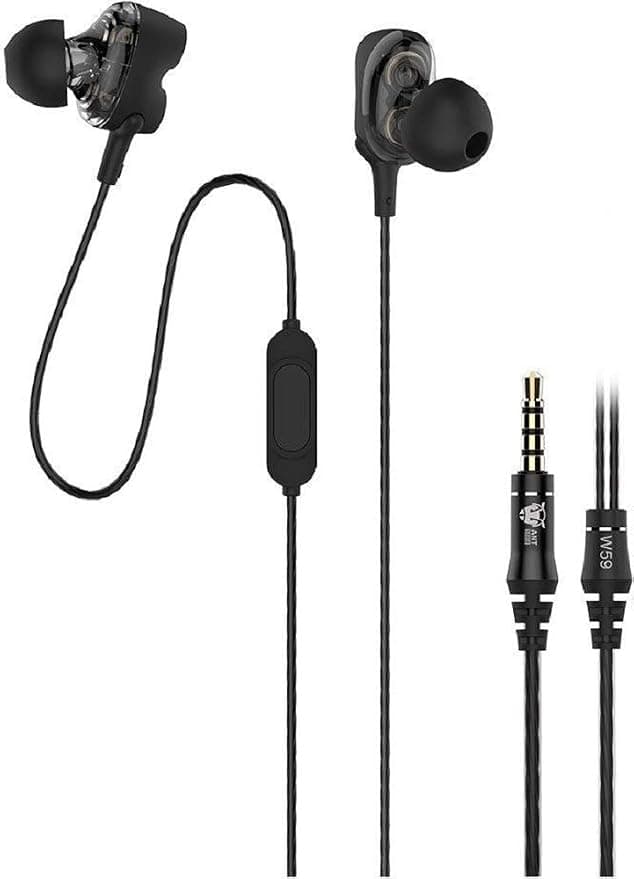 Ant Audio Dual Driver W59 in-Ear Wired Headset with Mic (Black) In-Ear Headphones