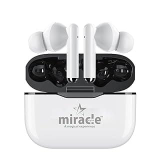 Miracle Digital Evolution-1 Pro Headphones with Truly Wireless Bluetooth in Ear Earbuds with Mic (White)