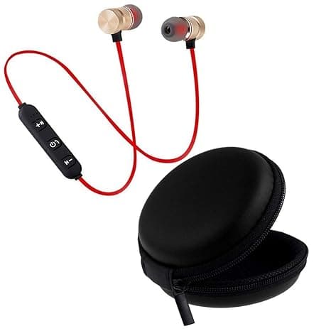 LOWFE Magnetic Wireless Bluetooth Earphones Headset with Mic for Handsfree Calling for All Smartphone Devices In-Ear
