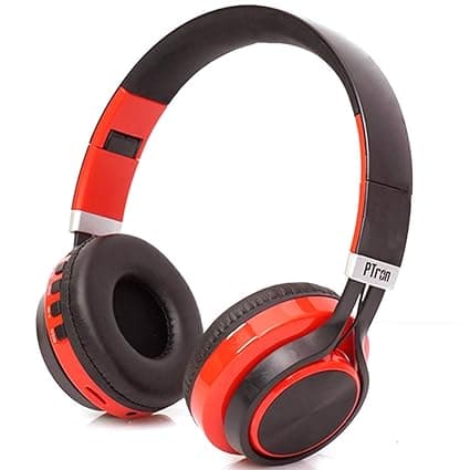 PTron Kicks Over The Ear Wireless Bluetooth Headphones with Mic - (Red) Bluetooth Headsets