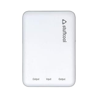 Stuffcool Dual USB 10000 Mah Li Polymer Mini Power Bank for iPhone, iPad, Tablet &amp; Smartphones – Texture Housing (White)