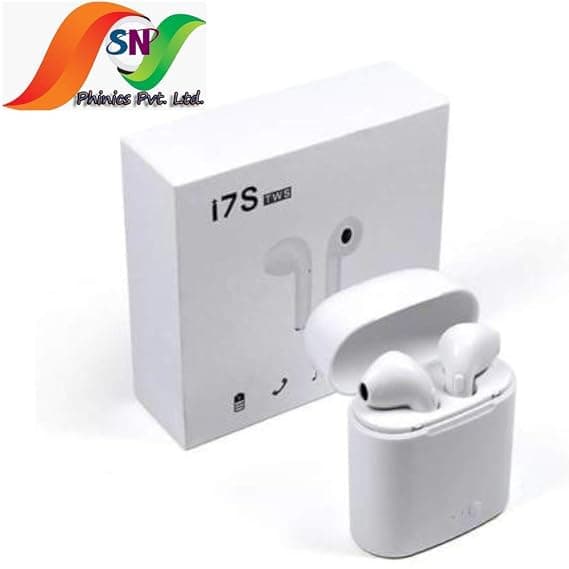 PHINICS I7S TWS Wireless Bluetooth Earphone &amp; Handsfree Call for iOS and Android Device Mobile Headset Best for Gym and Running - White