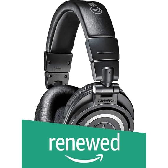 (Renewed) Audio-Technica ATH-M50x Over-Ear Professional Studio Monitor Headphones (Black) Headphones