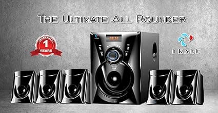 IKALL TA-111 Portable Home Audio Speaker with USB Port and Aux Cable (5000 Watts PMPO, Black) Home Theater Systems