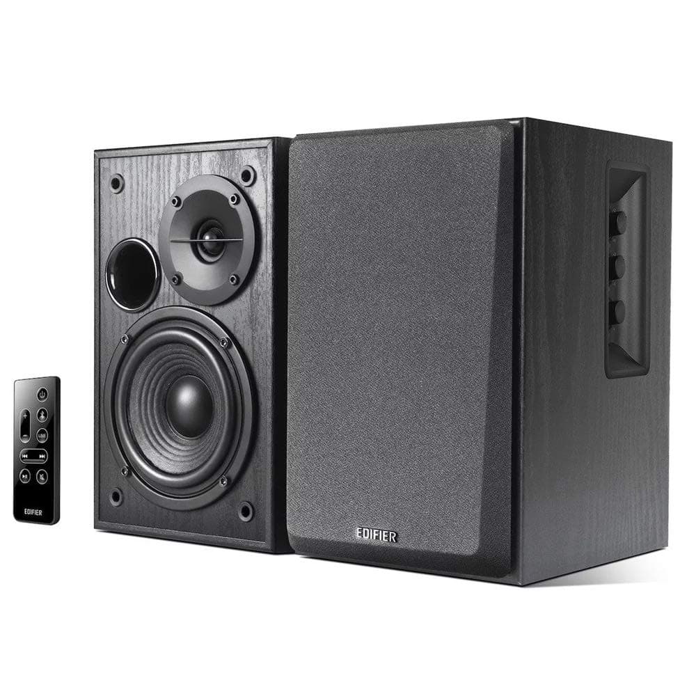 Edifier R1580MB Active 2.0 Speaker Events and Small Venues Dual Microphone inputs for use /4 inch bass Drivers Multimedia Speaker Systems