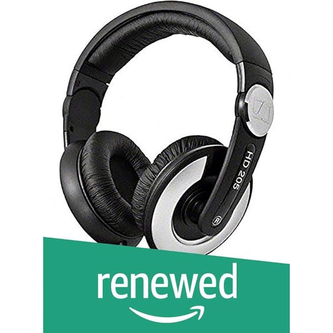 (Renewed) Sennheiser HD 205 II 504292 Closed Back Around Over-Ear Stereo Headphone and Rotatable Ear Cup (Black) On-Ear