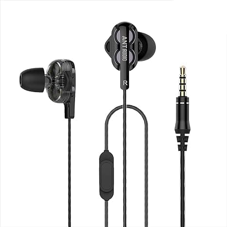 (Renewed) Ant Audio Doble W2 Dual Driver Wired in-Ear Headset (Black)