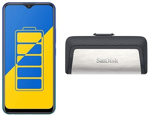 Vivo Y15 (Aqua Blue, 4GB RAM, 64GB Storage) with No Cost EMI/Additional Exchange+ SanDisk Ultra SDDDC2-064G-G46 64 GB Pen Drives (Black, Silver) Combo