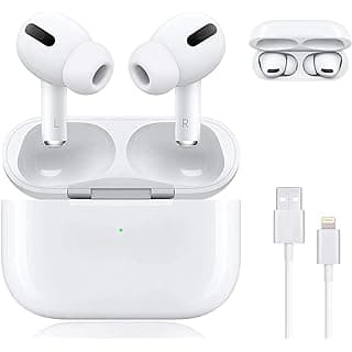 Airpods Pro(6 Months Warrteny) with Wireless Charging Case with Sensor Enabled Bluetooth Headset Earbuds Headphones Built-in Microphone,Noise Cancelling (White, True Wireless) + Free Premium CASE