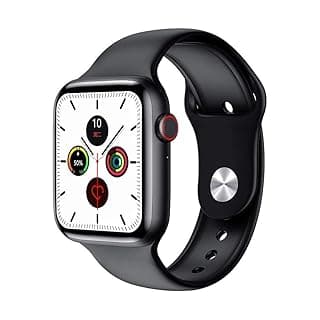 Applewood Full Display SmartWatch 1.75inch Infinite Screen 44mm Watch 6 Series Smart Watch Bluetooth Call ECG Temperature Smart Watch - Black