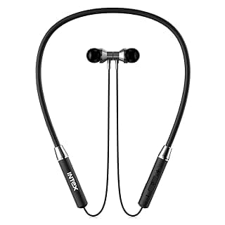 Intex BT Musique Flexi in Ear Wireless Bluetooth Neckband and Magnetic Ear Buds with 7 Hours Playtime, Sweat Proof Earphones (Black)