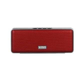 X-mini Xoundbar IPX4 Splash-Proof Portable Wireless Bluetooth Stereo Speaker with Dual Drivers, Built-in Mic and TWS Function (Red)