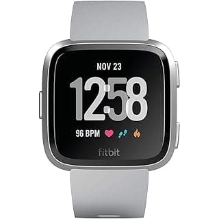 Fitbit Versa Health and Fitness Smartwatch, Small+large (Gray/Silver)
