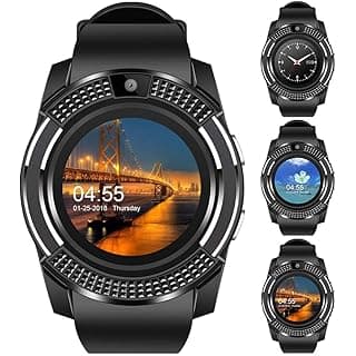 A1 Bluetooth Smartwatch 4G Phone Watch with Camera/SIM Card Slot Sports Tracker Watch Compatible with All Android and iOS Smartphones, Black by Newton Plus (Black)