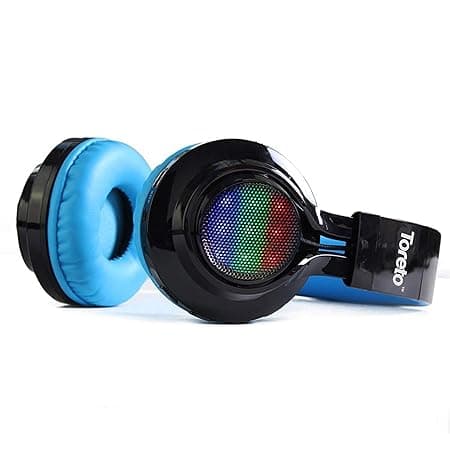 Toreto Xplosive-201, On Ear Bluetooth Headphones with Mic (Black and Blue, TOR-201)