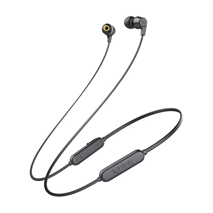 Infinity (JBL) Glide 100 Wireless in-Ear Dual EQ Deep Bass IPX5 Sweatproof Headphones with Mic (Charcoal Black) In-Ear Headphones