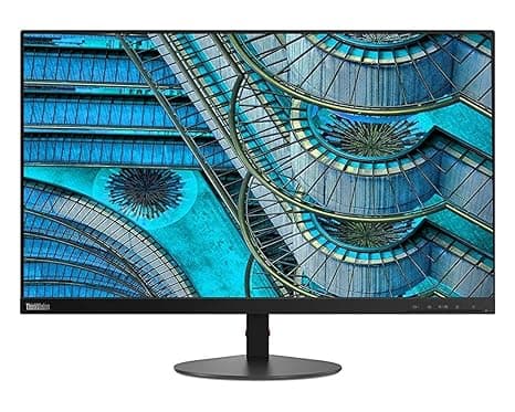 Lenovo ThinkVision S27i-10 27 inch Monitor with LED Screen, IPS, VESA Mount and VGA and HDMI Ports, Raven Black