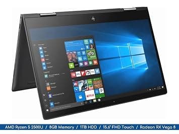 HP Envy x360 T8TJG 2-in-1 15.6-inch FHD Display Flagship Notebook (4-Core AMD Ryzen 5 2500U 3.6GHz/8GB DDR4/1TB/Backlit Keyboard)