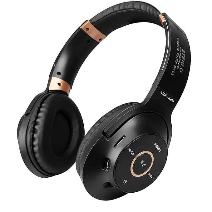 FIADO Wireless Headphone XB-1000BT Extra BASS 3D Stereo Sound Wireless Bluetooth Headset Headphone with MIC(Black, Over Ear) Over-Ear