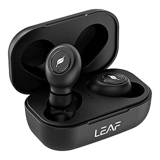 Leaf Dots in-Ear True Wireless Bluetooth Headphones with Mic, 5 Hour Playback time &amp; 20 Hour Battery Life with Charging case, Sweatproof Wireless Earphone, Bluetooth 5.0 for Low Latency(Carbon Black)