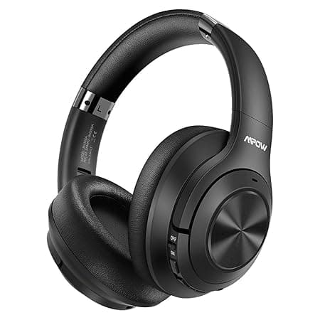Mpow H21 Hybrid Active Noise Cancelling Headphones, Bluetooth 5.0 Over-Ear Headphones, 40H Bluetooth Wireless Headphones, Soft Protein Earpads with CV