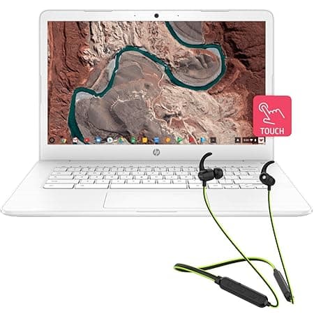 HP Chromebook 14-Inch Thin and Light Touchscreen Laptop with Bluetooth Headset (Intel /4GB/64GB onboard + Additonal Cloud storage/256GB Expandable/Chr