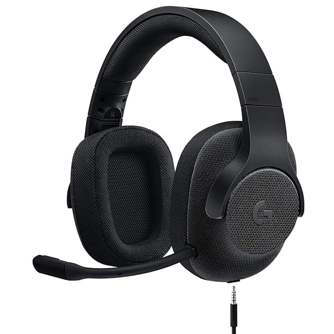 Logitech G433 7.1 Surround Sound Wired Gaming Headset for PC/VR and Console (Black) Headsets