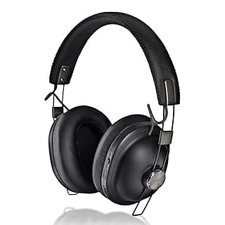 Panasonic Retro Noise Cancelling Bluetooth Wireless Headphone with Voice Assist, Microphone, Deep Bass Enhancer, 24 Hours Playback -RP-HTX90N-K (Black)