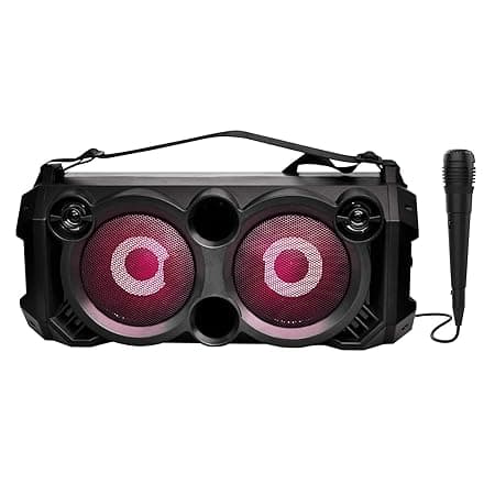 boAt PartyPal 60 Portable Bluetooth Speaker, 20W R.M.S Sound with EQ Modifiers, TF/USB/AUX-in/FM Radio, Karaoke Compatible with Free Microphone, Integ