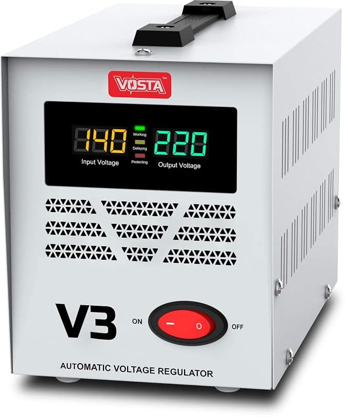 Vosta V4 Voltage Stabilizer by Powermax Fitness - Engineered for Heavy Treadmills and Home Use Appliances - Input: 140~260 VAC & Output: 220 VAC (±8)