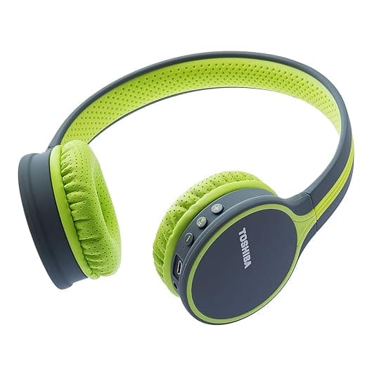 TOSHIBA Wireless Head Phones with Mic(RZE-BT180H Green) Over-Ear