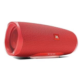 JBL Charge 4, Wireless Portable Bluetooth Speaker, JBL Signature Sound with Powerful Bass Radiator, 7500mAh Built-in Powerbank, JBL Connect+, IPX7 Waterproof, AUX &amp; Type C (Without Mic, Red)