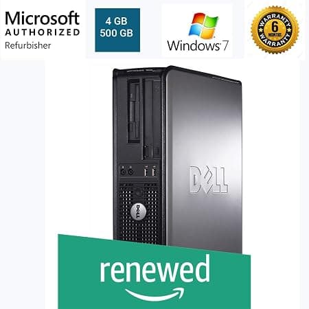 (Renewed) Dell Optiplex 360 Desktop (Intel Core 2 Duo E7500 2.93 Ghz, 4 GB RAM/ 320 GB HDD/ Windows 7, MS Office/USB, Ethernet,VGA), Black