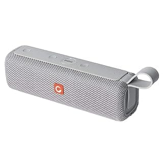 DOSS E-Go II Portable Bluetooth Speaker with Great Sound and Extra Bass, IPX6 Waterproof, Built-in Mic, 12W Drivers, 12-Hour Playtime, Wireless Speaker for iPhone, Samsung, and More (Grey)