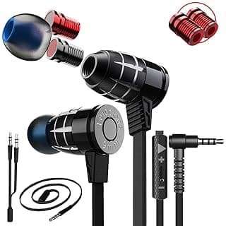 PLEXTONE G25 in Ear Wired Gaming Earphones with Mic, Gaming Tuner Gadget, Stereo Bass and HD Sound Quality Gaming Headphone, All Device Support (Black)