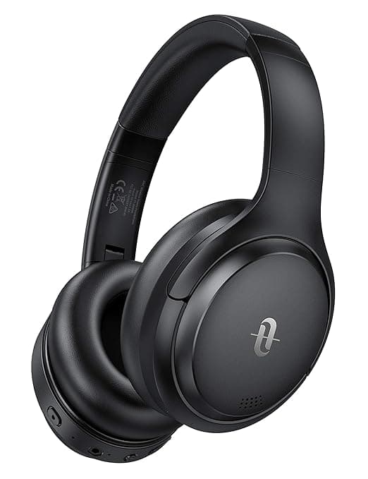 TaoTronics Hybrid Active Noise Cancelling Headphones Bluetooth Headphones Over Ear with 35H Playtime, Wireless Headphones Soft Protein Earpads Built-i