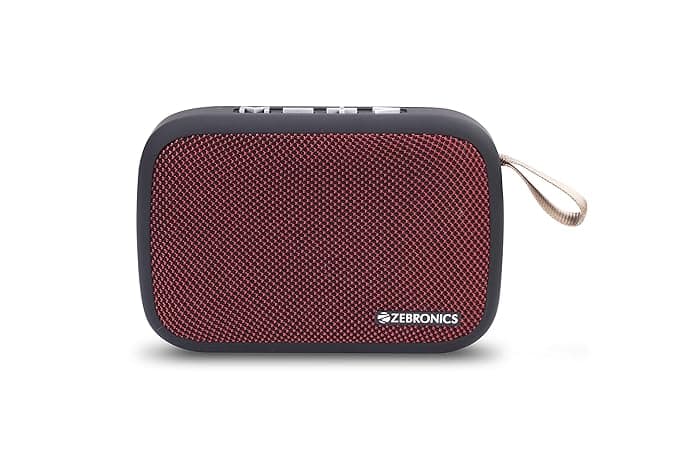 Zebronics Portable Bluetooth Speaker with USB, Micro SD Card, FM and Call Function - Delight (Red) Bluetooth Speakers