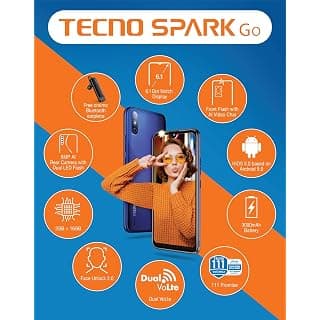 Tecno Spark Go (Nebula Black) (2GB Ram 16 GB ROM)