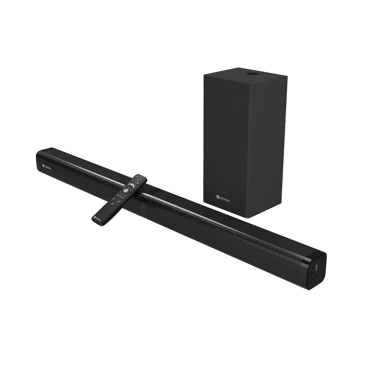 Portronics Pure Sound 103 100W Soundbar with Wired Subwoofer, 2.1 Channel System, USB, Aux