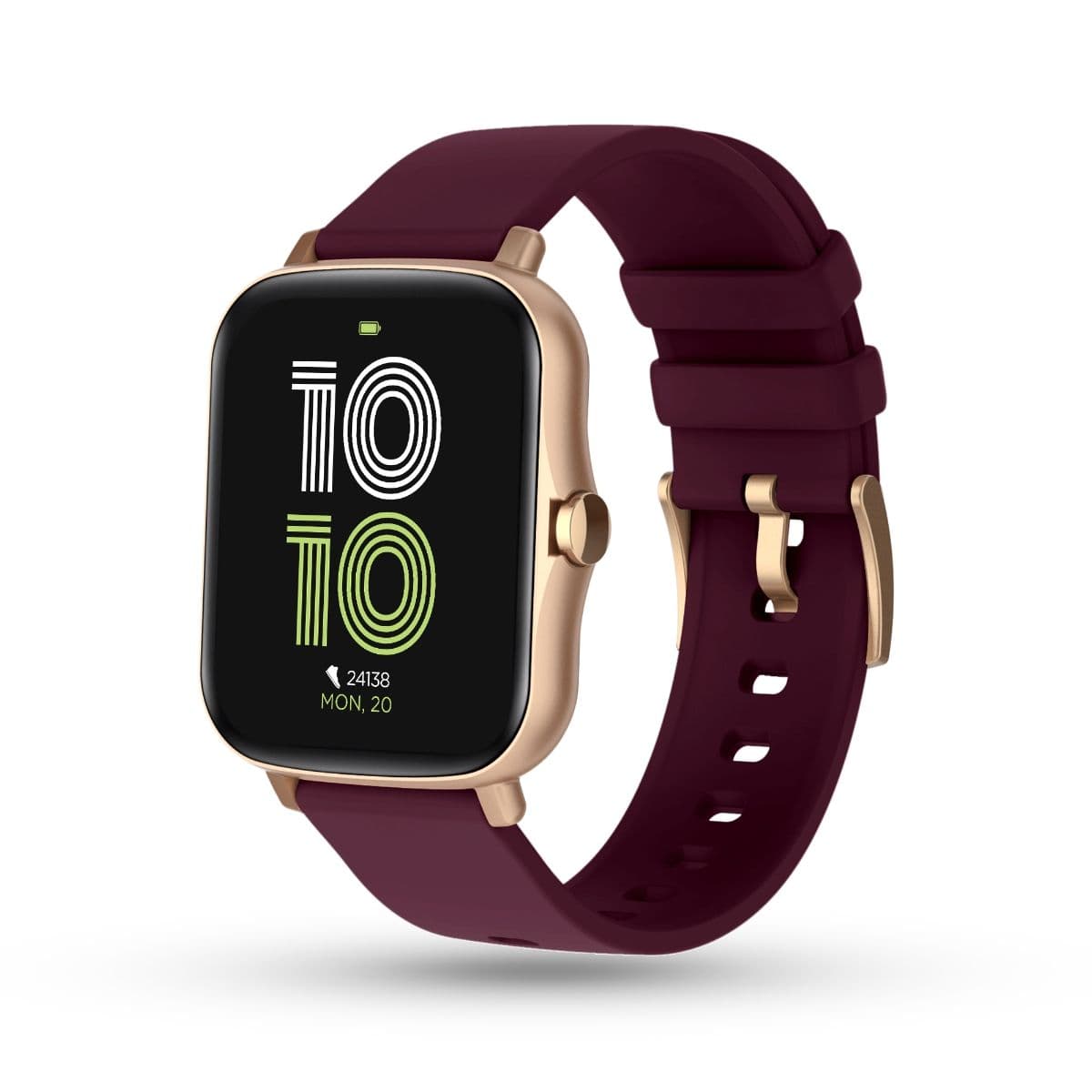 Pebble Spark 1.7 inch Bluetooth Calling, HD Display with SPO2, HR Monitor Smartwatch Wine Gold