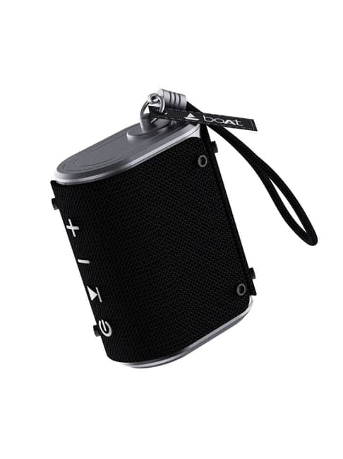 Boat Stone Grenade Pro IPX6 Bookshelf Speaker with Upto 7 Hours Playback (Charcoal Black)