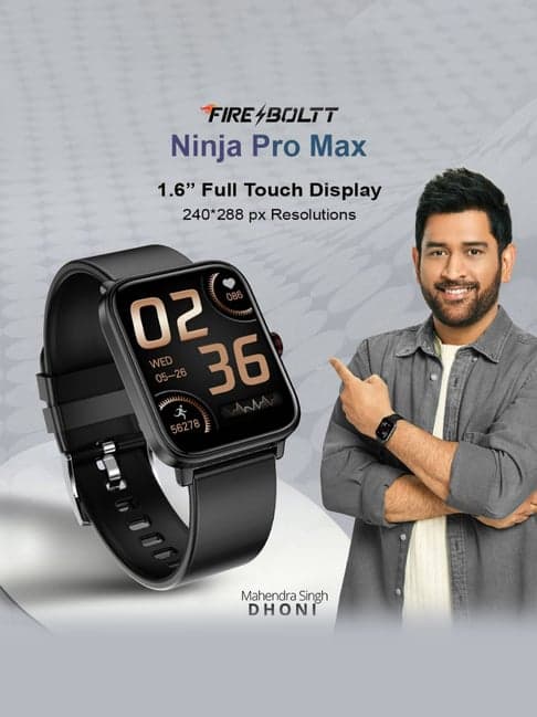Fire-Boltt Ninja Pro Max 1.6 Inch Display Smartwatch with Battery Runtime Upto 8 Days (Black)