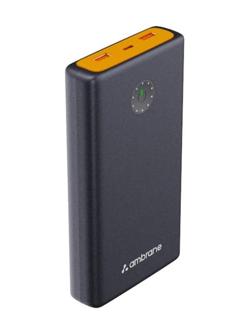 Ambrane 25000 mAh Power Bank, 100 W, Power Delivery 3.0, Quick Charge (Black, Lithium-ion)