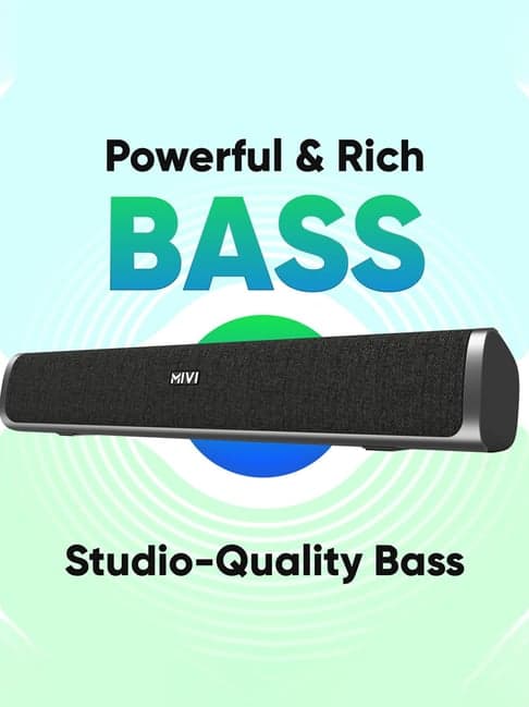 Mivi Fort S24, 24 W Bluetooth Soundbar with FM Mode & 2 Full Range Drivers (Black, 2.0 Channel)