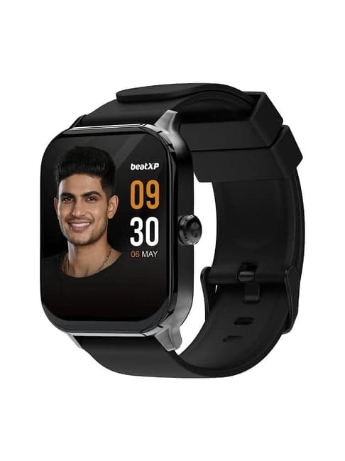 beatXP Marv 1.85 Inch Hd Screen Ultra Thin Bezel Calling Ai Voice Assistant Smartwatch (Black Strap)