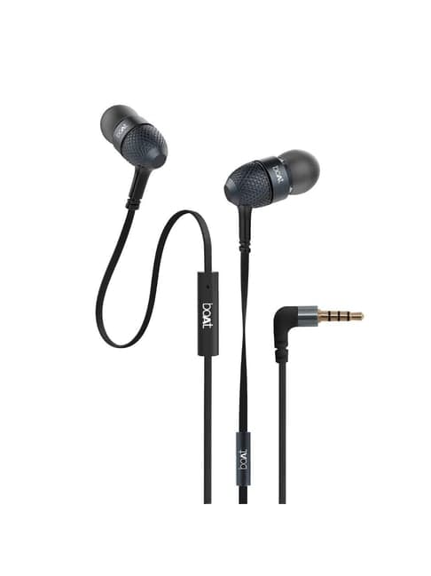 boAt BassHeads 220 Wired Earphone with Mic (Black)