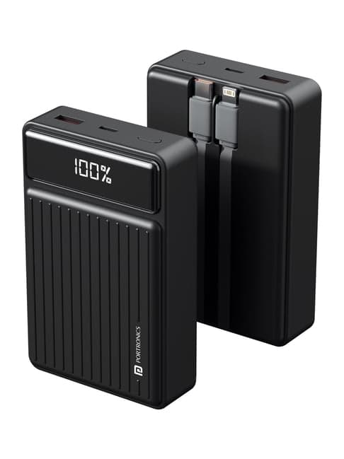 Portronics Black Luxcell Bind Mini 20k 20000mAh Powerbank
