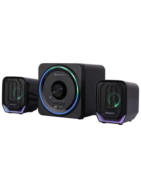 ZebronicsBlack Pluto 2-2.1 Channel Desktop Speaker 15W