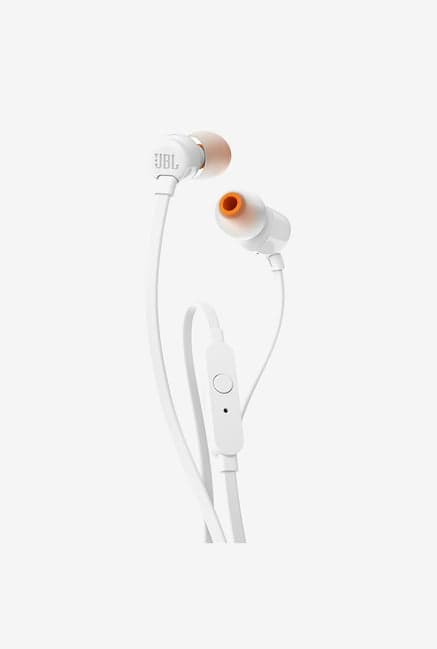 Jbl Tune T110 Wired In Ear Earphone With Built-In Mic (White)
